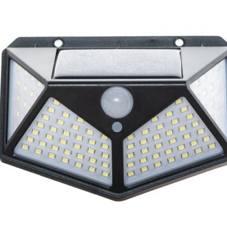 LED-valonheitin 100LED liiketunnistimella 13,5x10CM 7W aurinkopaneelilla