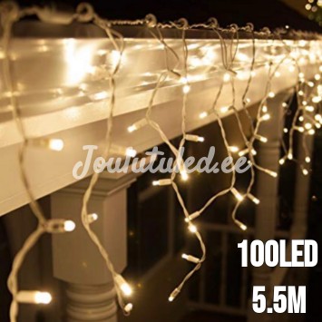 100LED-valoverho lämmin valkoinen 5.5M