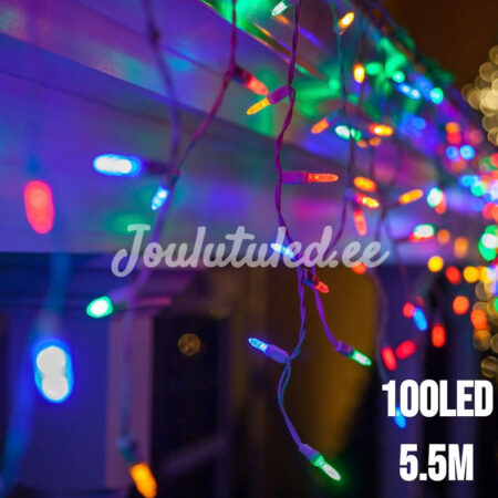 100LED-valoverho värikäs 5.5M