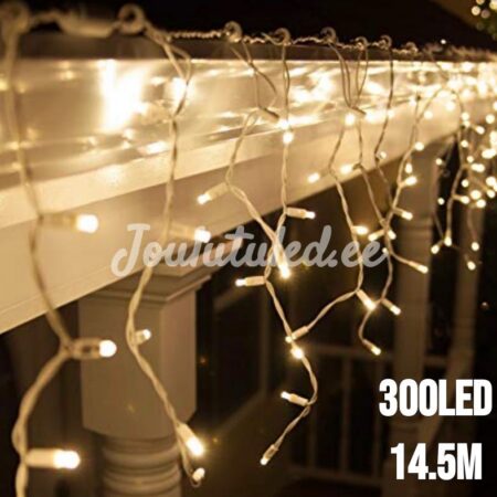 300LED-valoverho lämmin valkoinen 14.5M