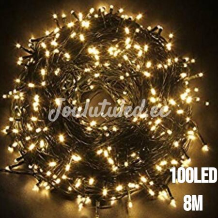 100LED jouluvalot lämmin valkoinen 8M