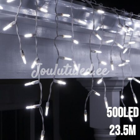 500 LED -valoverho kylmä valkoinen 25 m