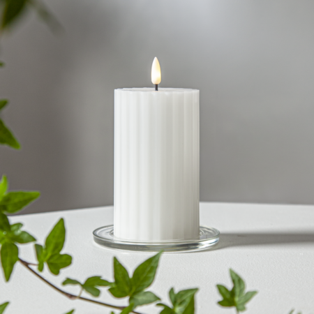Vahakynttilä LED Flamme Stripe valkoinen 15cm