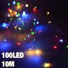100LED koristeelliset jouluvalot värikäs 10M
