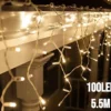 100LED-valoverho lämmin valkoinen 5,5M