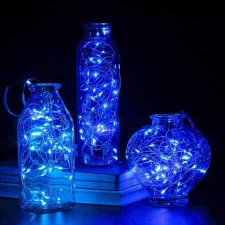 100LED jouluvalot sininen 9,9M paristokäyttöinen