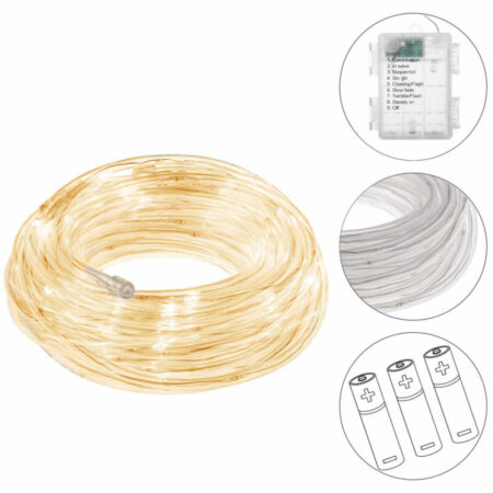 LED-valoletku 5.7M 50LED lämmin valkoinen paristokäyttöinen