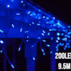 200LED-valoverho sininen 9,5M
