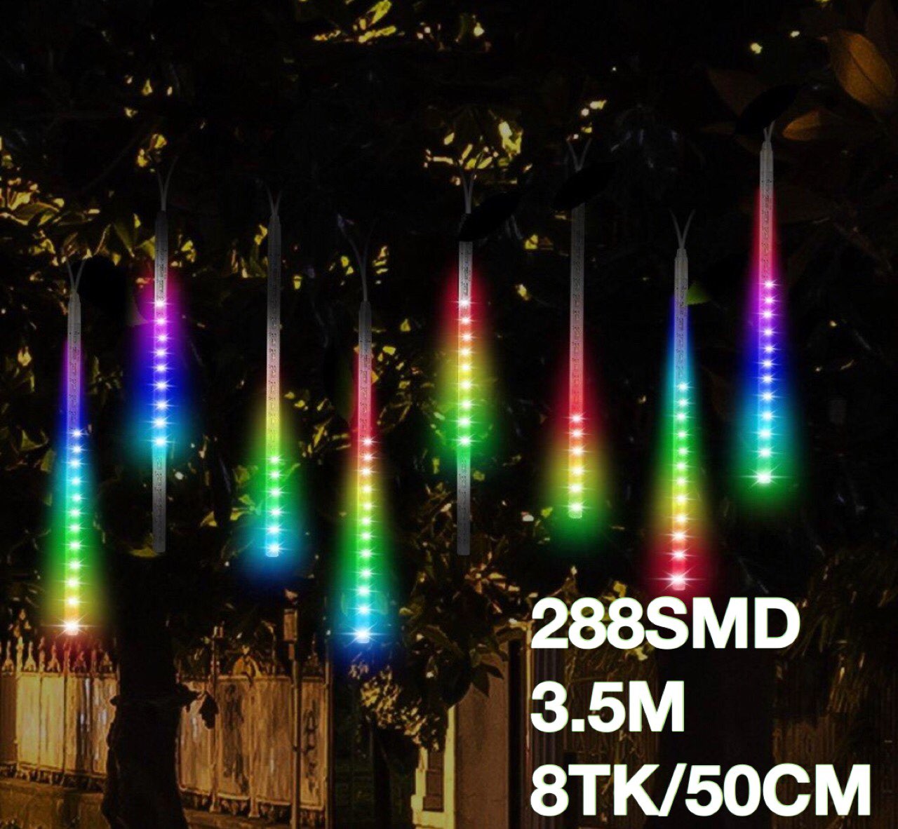 288SMD-vihmapiisad-multi-1.jpg Jouluvalot "sadepisarat" värikäs 3,5M