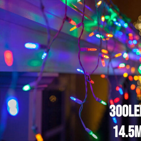 300LED-valoverho värikäs 14,5M