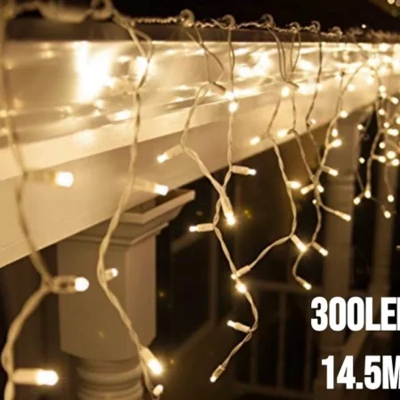 300LED-valoverho lämmin valkoinen 14,5M