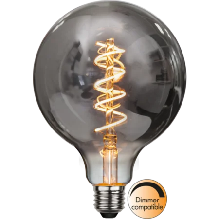 LED-polttimo G125 E27 tummennetulla mustalla lasilla