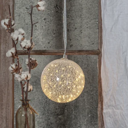 LED-lasipallo "Glow Snow" Ø 20 cm