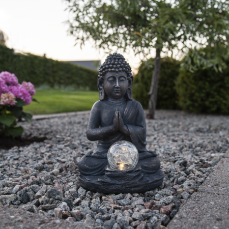 Koristeellinen Buddha 27cm aurinkopaneelilla
