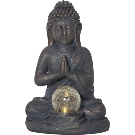 Koristeellinen Buddha 27cm aurinkopaneelilla, kuva 2