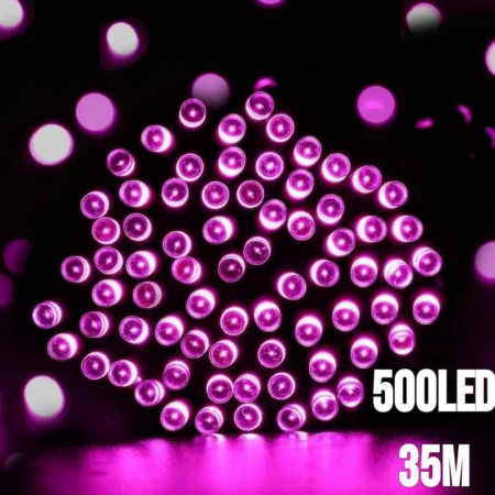 500LED jouluvalot vaaleanpunainen 35M