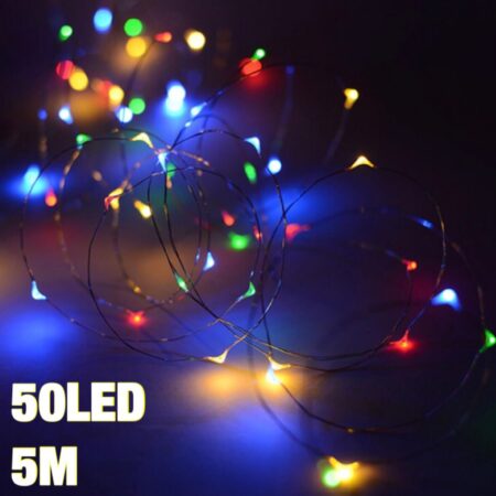 50LED koristeelliset jouluvalot värilliset 5M