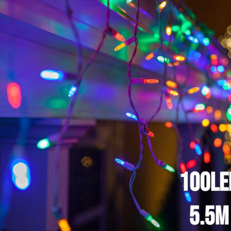 100LED-valoverho värikäs 5,5M