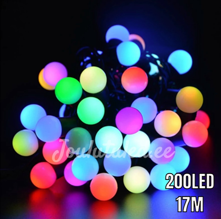 M72M 200LED pallonmuotoiset valot värikäs 17M