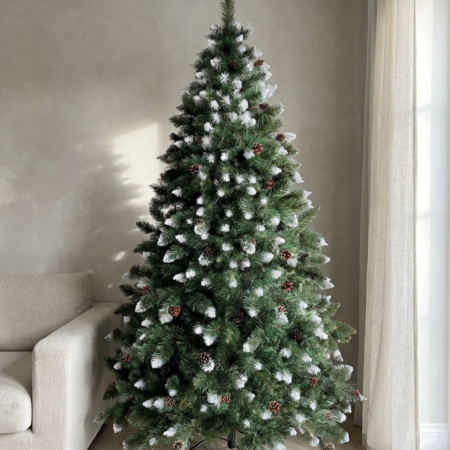 Luminen joulukuusi "Timanttimänty" kävyillä 200 cm