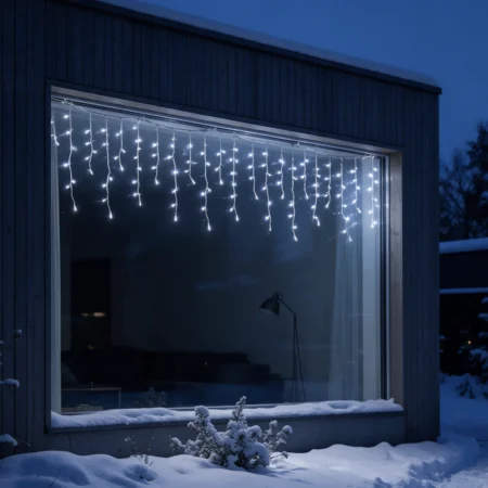 100LED-valoverho kylmä valkoinen 5,5M