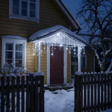 100LED valoverho vilkkuva kylmä valkoinen + kylmä valkoinen 5,5M