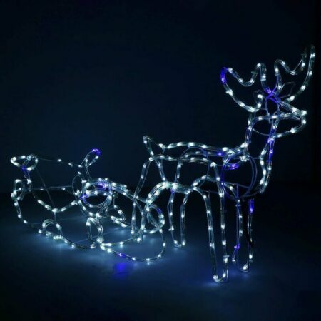 LED-poro reellä kylmä valkoinen + sininen vilkkuva