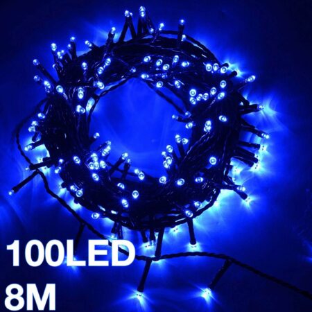 100LED jouluvalot sininen 8M