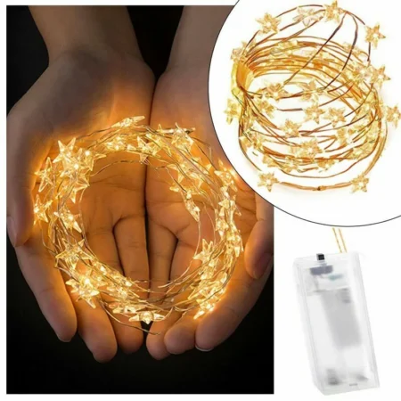 LED-lankavalosarja tähdillä 20 LED, lämmin valkoinen, paristokäyttöinen