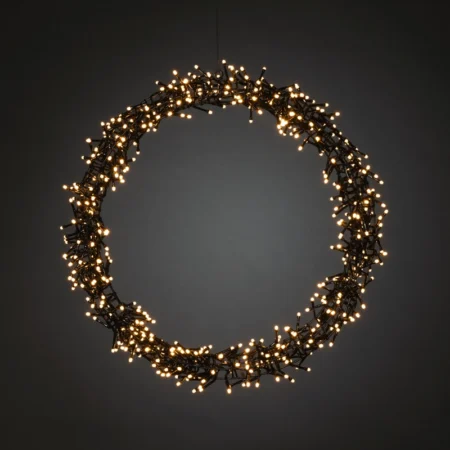 600LED lämmin valkoinen kranssi 50 cm