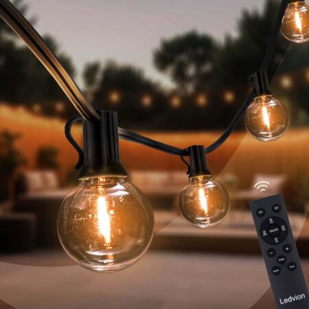 LED-lamppuketju aurinkokennolla 10M 10 lamppua lämmin valkoinen 2700K + kaukosäädin (polttimot mukana)