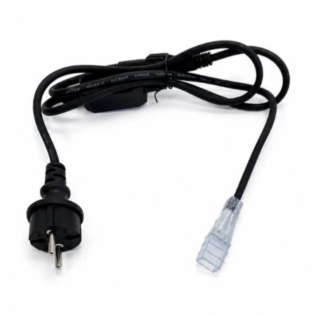 PRO-kaksipuolisen neonvaloletkun virtajohto 1,5 m SUPER CONNECT, musta (PRO-PPCLDN1,5-BL-OW2-CON)