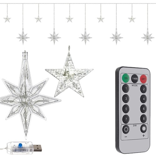 rus_pl_Световая-завеса-138-LED-USB-холодный-белый-15584_6 LED-valoverho "Tähdet" North Star valkoinen USB kaukosäätimellä, kuva 2