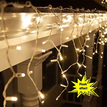 100LED valoverho Vilkkuva lämmin valkoinen + kylmä valkoinen 5,5M